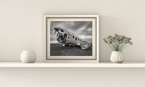 Solheimasandur black sand beach plane