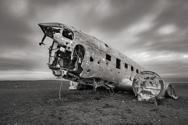 Old crashed plane abandoned on Solheimasandur beach fine art photographic print