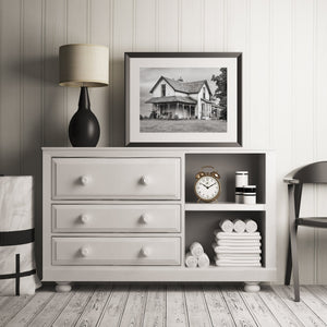 Old rundown farmhouse in rural Indiana | Photo Art Print fine art photographic print