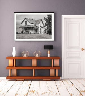 Old rundown farmhouse in rural Indiana | Photo Art Print fine art photographic print