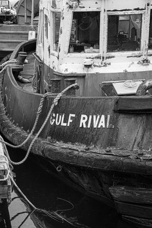Weathered tugboat wall art nautical fine art print