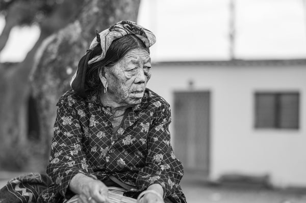 Elderly woman in Bylakuppe India