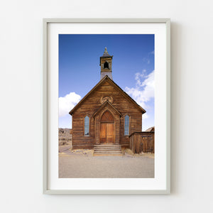 Historic wooden church in Bodie, California ghost town