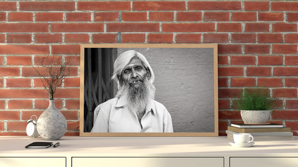 Elderly man Mysore India portrait wall art