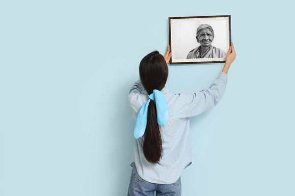 Elderly woman with subtle smile wall art