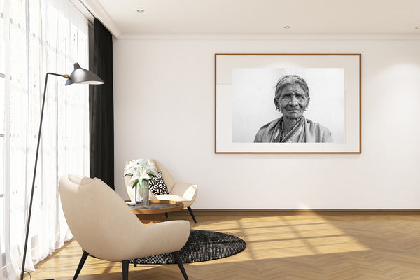 Kampalapura elderly woman wall art print