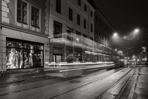 Tranvía de desenfoque de movimiento Impresión fotográfica