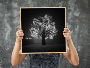 Nighttime architecture and sculpture in Norway