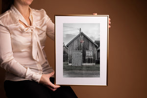 Rustic wooden fishing structure in rural PEI