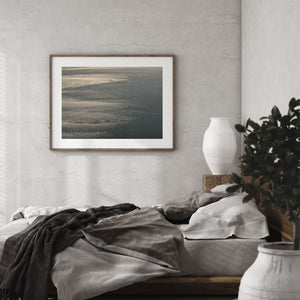 Abstract Pacific Ocean patterns formed by reflected sunlight and darker water