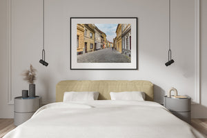 Foto der kopfsteingepflasterten Altstadt von Brașov