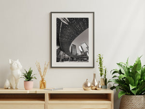 black and white dallas cityscape photograph