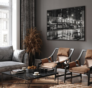 City reflections and architecture in black and white