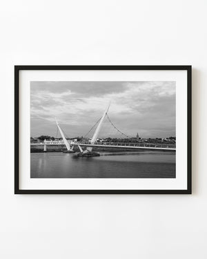 Peace Bridge Derry Northern Ireland overcast day