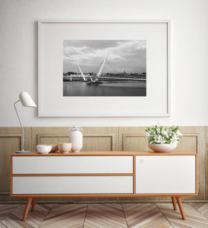 Black and white photo Peace Bridge Derry