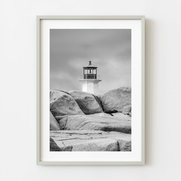 Peggy’s Cove Lighthouse black and white wall art