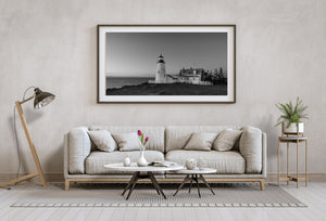 العمارة الساحلية بالأبيض والأسود في Pemaquid Point