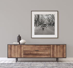 People traveling down a residential street in Beijing China | Photo Art Print fine art photographic print