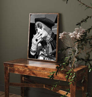 Performer in clown makeup photo