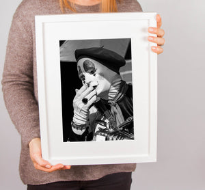 Clown mask candid portrait