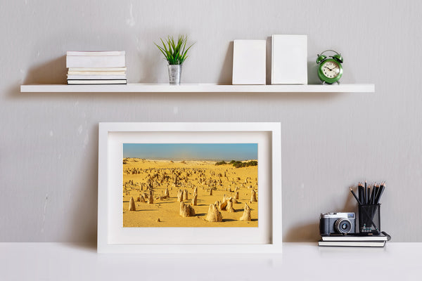 Panoramic view of Pinnacles Desert landscape