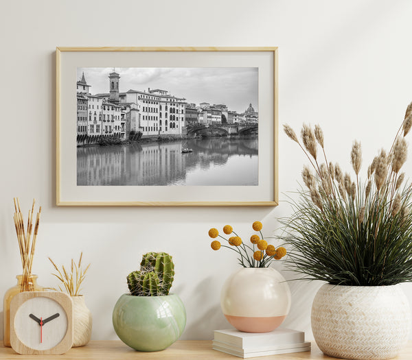 Historic Ponte Santa Trinita bridge in Florence, Italy