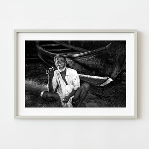 Elderly fisherman in India