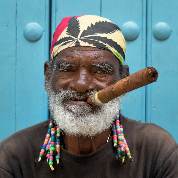 Cuban man with white beard and bandana