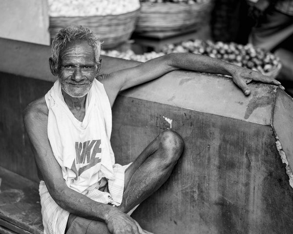 Older man in Nike shirt Mysore