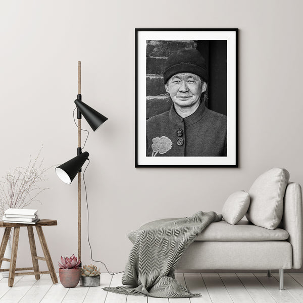 Portrait vendor working on the Great Wall of China fine art photographic print