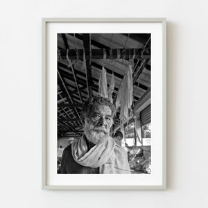 Elderly laborer portrait in India