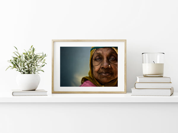 Powerful portrait of an old lady in India | Photo Art Print fine art photographic print
