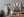 Symmetrical railroad tracks inside industrial bridge structure