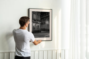 European night street with lantern glow