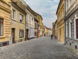 Historic Romanian town photo print