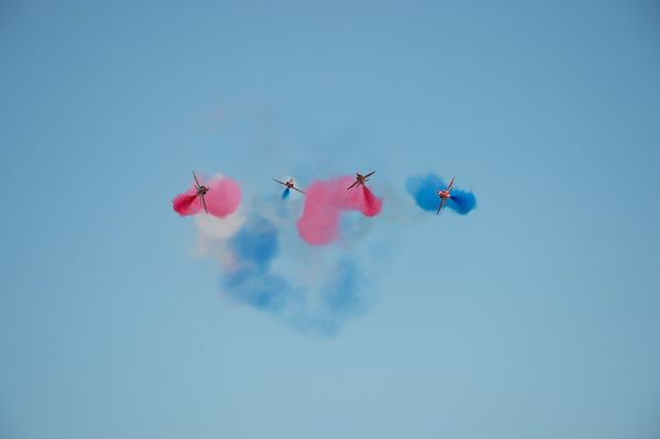 Red Arrows colorful smoke trails