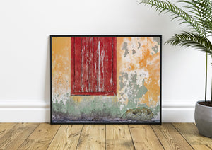 Bunte alte Mauer Clarence Town Bahamas | Foto Kunstdruck Fine Art Fotodruck