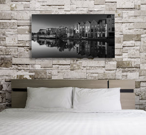 Architecture réfléchie dans le canal de Haarlem | Art mural