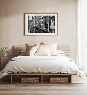 Timeless black and white Amsterdam street view