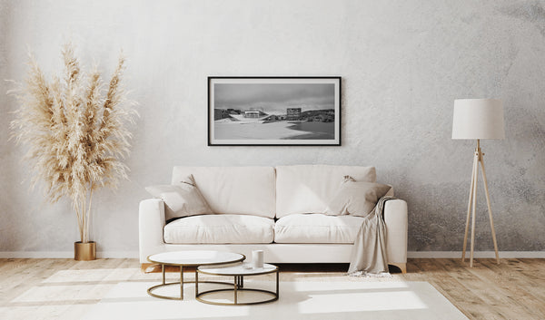 Angular structure of the Oslo Opera House with winter scenery