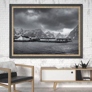 Winterlandschap in Reine Noorwegen