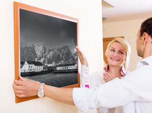 Village de montagne d'hiver Lofoten