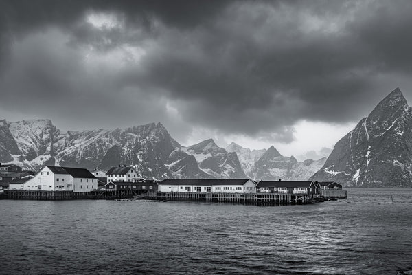 Reine Lofoten snowy peaks