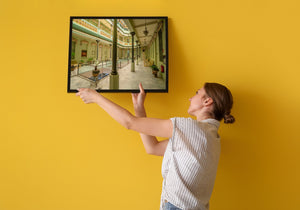 Light lime green walls in Hotel Raquel, Havana