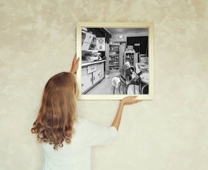 Antique mixer and enamel cabinets in a nostalgic American kitchen