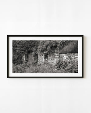 Abandoned stone house overgrown with vegetation on Ireland’s Ring of Kerry