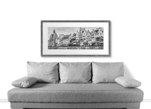Calm water and architecture print