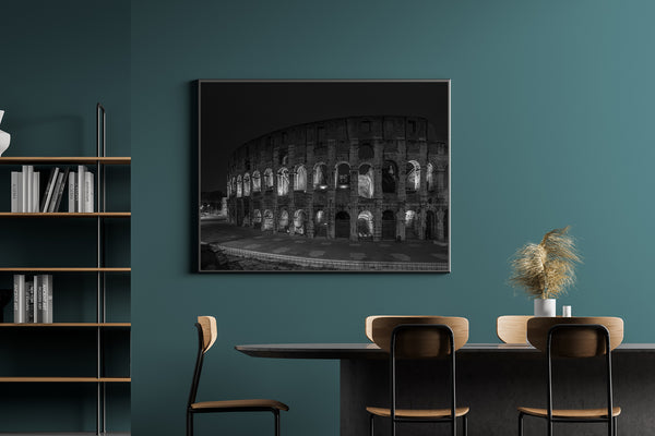 Roman colosseum at night black and white | Photo Art Print fine art photographic print