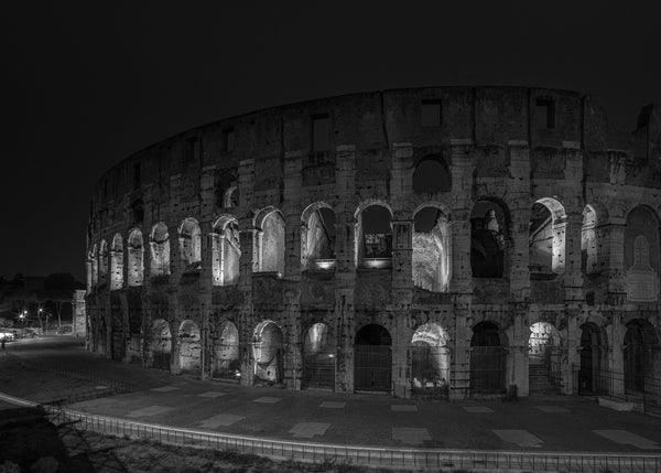 Roman colosseum at night black and white | Photo Art Print fine art photographic print