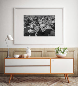 Village trading scene with horse drawn transport Romania